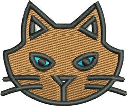 beginner-friendly kitten machine embroidery pattern - Cat Head for kitchen tea towels
