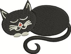 Cat Sleeping - 4x4 kitten beginner-friendly embroidery design for patchwork quilt blocks