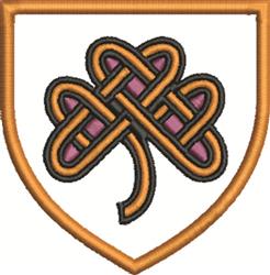 beginner-friendly shamrock machine embroidery pattern - Celtic Clover for kitchen aprons