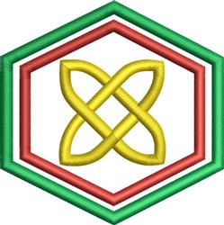 beginner-friendly christmas hexagon machine embroidery pattern - Celtic Hexagon for kitchen tea towels