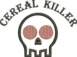 Cereal Killer - 4x4 skull beginner-friendly machine embroidery design for T-Shirts