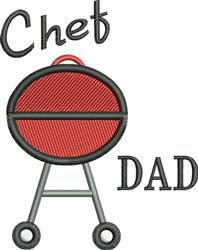 dad beginner-friendly machine embroidery - Chef Dad perfect for reusable tote bags