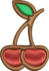 quick stitch leaf machine embroidery pattern - Cherries perfect for reusable tote bags