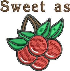 Cherries - 4x4 leaf beginner-friendly machine embroidery design for reusable tote bags