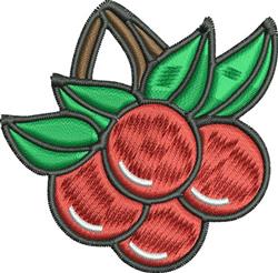 beginner-friendly leaf machine embroidery pattern - Cherries for decorative pillow covers