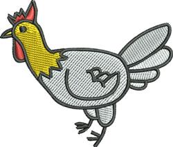 beginner-friendly bird machine embroidery pattern - Chicken perfect for Kitchen Decor