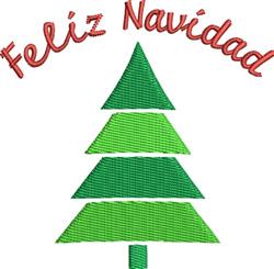 Festive Christmas tree with three green layers and bright red 'Feliz Navidad' text, perfect for seasonal decorations.