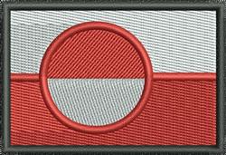 Circular emblem with a bold red circle and alternating red and white bands, showcasing a modern geometric style.