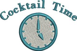 Playful clock with a light face and teal hour hand, featuring 'Cocktail Time' text above, perfect for parties.