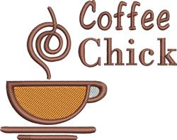 Coffee Chick - 4x4 chick beginner-friendly embroidery design for kitchen tea towels