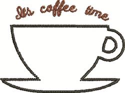 time quick stitch machine embroidery - Coffee Time perfect for reusable tote bags