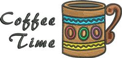 time detailed machine digital embroidery - Coffee Time perfect for Birthday Banners