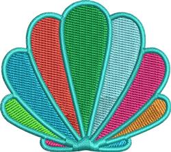 beginner-friendly shell machine embroidery pattern - Colorful Shell for kitchen aprons