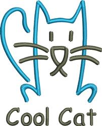 beginner-friendly kitten machine embroidery pattern - Cool Cat for decorative pillow covers