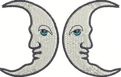 Whimsical crescent moon faces with intricate eyes and mouth details, showcasing charm and personality.