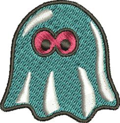 Cute ghost with a teal body and pink eyes, accented by white highlights. Perfect for Halloween projects.