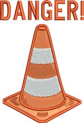 cone beginner-friendly machine embroidery - Danger Cone perfect for kitchen aprons