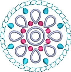 beginner-friendly circle machine embroidery pattern - Decorative Circle for kitchen tea towels