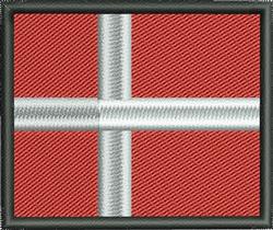 Denmark Flag - 4x4 flag detailed machine embroidery design for reusable tote bags