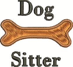 Playful dog bone with textured shades of brown and 'Dog Sitter' text in dark embroidery.