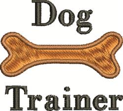 Playful dog bone in golden-brown centered between bold 'Dog' and 'Trainer' text in black.