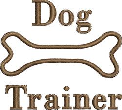 Dog bone design with brown outline, featuring playful 'Dog' and 'Trainer' text, perfect for pet accessories.
