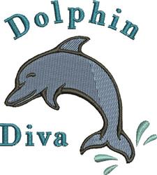 Dolphin Diva - 4x4 heart beginner-friendly embroidery design for cute baby onesies