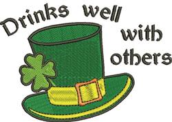 Drinks Well - 5x7 leaf detailed machine embroidery design for reusable tote bags