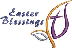 beginner-friendly easter leaf machine embroidery pattern - Easter Blessings for Greeting Cards
