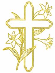 leaf beginner-friendly machine embroidery - Easter Cross for patchwork quilt blocks