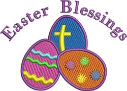 Easter Egg Blessings - 4x4 cross detailed embroidery design for kitchen tea towels