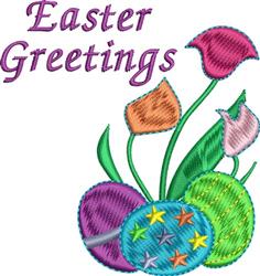 greeting beginner-friendly machine embroidery - Easter Greetings for kitchen aprons