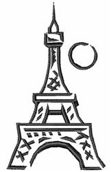 beginner-friendly tower machine embroidery pattern - Eiffel Tower for decorative pillow covers