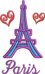Eiffel Tower - 4x4 heart beginner-friendly embroidery design for reusable tote bags