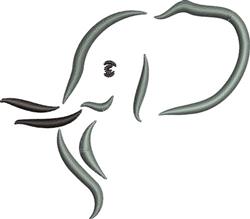 quick stitch head machine embroidery pattern - Elephant Head for kitchen tea towels
