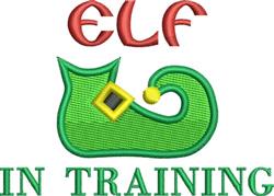 beginner-friendly christmas Christmas elf machine embroidery pattern - Elf in Training for kitchen tea towels
