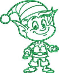 Christmas elf beginner-friendly machine embroidery - Elf Outline for Backpacks