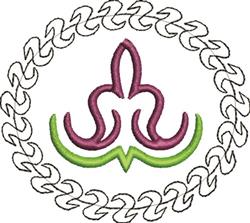 Fancy Circle - 4x4 circle quick stitch embroidery design for decorative pillow covers