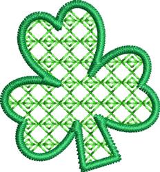 Fancy Shamrock - 4x4 leaf quick stitch embroidery design for Halloween Costumes