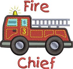 Fire Chief - 4x4 chief detailed machine embroidery design for kitchen tea towels