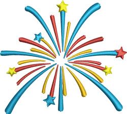beginner-friendly firework machine embroidery pattern - Fireworks for reusable tote bags