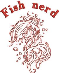 Fish Nerd - 5x7 nerd beginner-friendly machine embroidery design for reusable tote bags