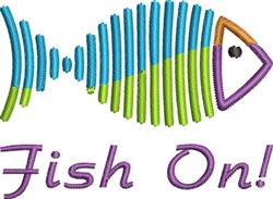beginner-friendly fish machine embroidery pattern - Fish On perfect for Fishing Gear