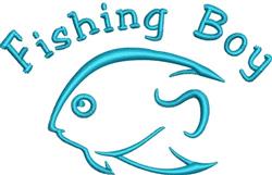 boy beginner-friendly machine embroidery - Fishing Boy for decorative wall hangings