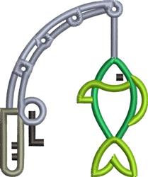 Fishing - 4x4 fishing beginner-friendly embroidery design for reusable tote bags
