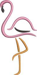 quick stitch bird machine embroidery pattern - Flamingo for decorative pillow covers