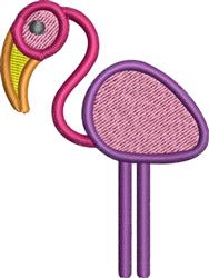 Playful flamingo with a vibrant pink body, yellow beak, and graceful neck, perfect for summer.
