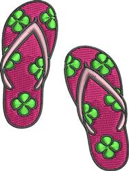 Flip Flops - 4x4 flop detailed machine embroidery design perfect for Beach Towels