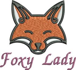 detailed lady machine embroidery pattern - Foxy Lady perfect for reusable tote bags