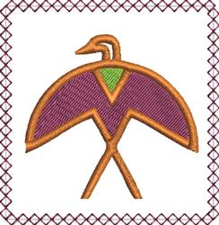 beginner-friendly bird machine embroidery pattern - Framed Bird for reusable tote bags